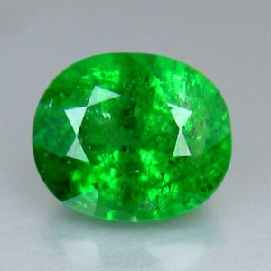 1.73 CTS 7x6 mm Ovalado, Deslumbrante Fuego Brillante 100% Natural Tsavorita Verde Granate - Imagen 1 de 3