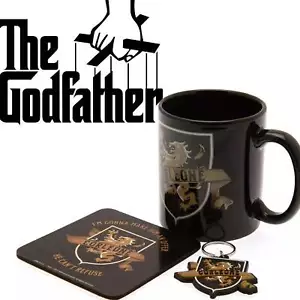 DER PATE GESCHENKSET TASSE, UNTERSETZER UND SCHLÜSSELANHÄNGER CORLEONE 50 JAHRE - GESCHENKIDEE - Bild 1 von 6
