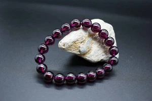 Rhodolite Garnet Bracelet Purple Garnet Bracelet Natural Rhodolite Garnet 9mm - Picture 1 of 10