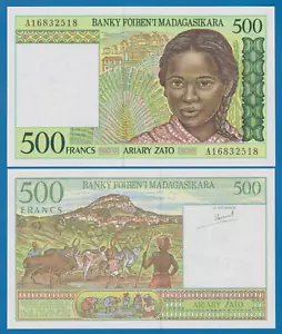 Madagascar 500 Francs P 75a Signature 4 (= 100 Ariary) ND 1994 UNC - Picture 1 of 1