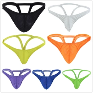 Calzoncillos de tiro bajo para hombre bolsa abultada tangas lencería erótica ahuecada ropa interior - Imagen 1 de 20