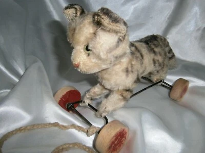 original STEIFF KATZE auf Rädern  50 /  60er Jahre  Rarität  Sammler Antik - Bild 1 von 4