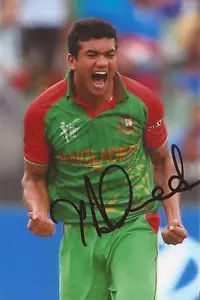 BANGLADESH: TASKIN AHMED SIGNED 6x4 ODI ACTION PHOTO+COA - Picture 1 of 1