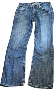Buckle BKE Jeans Mens Size 32x30 Blue Denim Derek Stretch Bootcut Leg Stitched - Picture 1 of 12