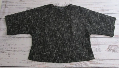 Chaqueta Blazer Anne Klein Negra Blanca Recortada Manga 1/2 Tweed Mujer Plus 18W Foto 1 de 4