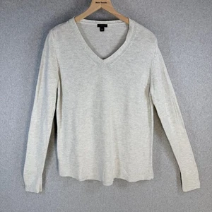 Ann Taylor Factory hellgrauer Damenpullover mit V-Ausschnitt Large Baumwolle Viskose - Bild 1 von 7