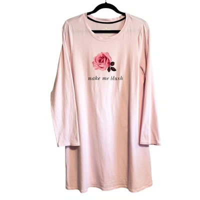 Camisa para dormir Kate Spade “Make Me Blush” rosa floral gráfico talla L Foto 1 de 4