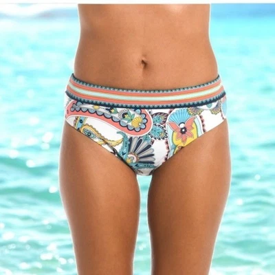 Parte inferior hipster LA BLANCA Pave The Way tiro medio con bandas talla 14 Foto 1 de 4