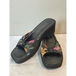 Donald J Pliner Capris Pantoletten Sandalen schwarz Blumenmuster Damen 9,5 Designer Sommer - Bild 1 von 8