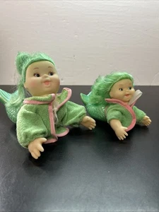 Vintage 1980's FISHEL Green Tail Green Hair Mermaid Dolls Bathtub Toy Rare R5 - Picture 1 of 9