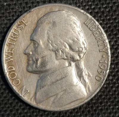 1950-D Jefferson Nickel Key Date Improper Alloy Mix Error - Image 1 of 2