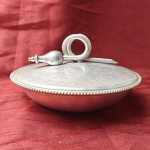 B.W. BUENILUM ALUMINUM SERVING DISH Lid PYREX GLASS 595 INSERT MCM METAL WARE - Picture 1 of 9