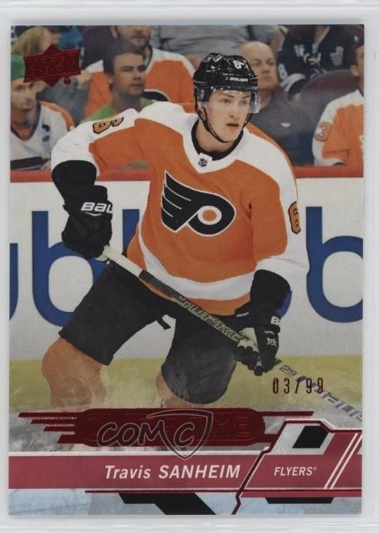 2018-19 Upper Deck Overtime Red Foil /99 Travis Sanheim #139 - Image 1 of 2