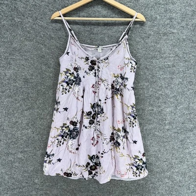 Vestido de noche American Eagle para mujer S pequeño púrpura floral cuello en V borlas sin mangas Foto 1 de 4