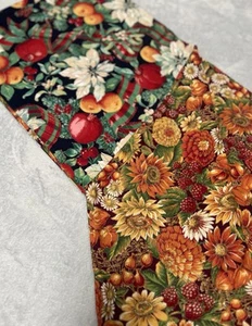 Handmade Reversible Table Runner Autumn Fall Winter Holiday 75 in Pumpkin - Bild 1 von 11