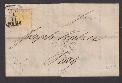 Austria 1857 YV 1 folded local  price-list Prag - Image 1 of 3