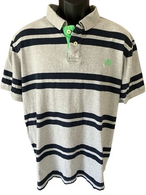 Aeropostale Polo 衫男式 XXL 2XL 灰色蓝色条纹绿色 A87 标志短袖 — 第 1/4 张图片