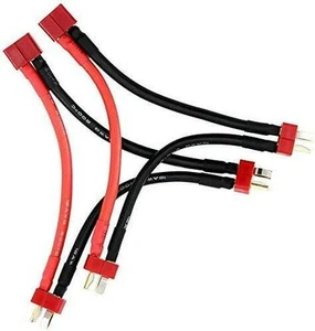 2pcs Deans T Plug Connector Series Leads with 14awg Silicone Wire One Female to - Picture 1 of 3