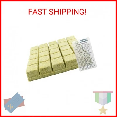 Tapones de arranque de lana de roca de 2", 1 hoja de 25 tapones + tabla de canarios gemelos Foto 1 de 2