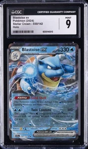 2024 STELLAR CROWN POKEMON 030/142 HOLO #030 BLASTOISE EX CGC 9 - Picture 1 of 2