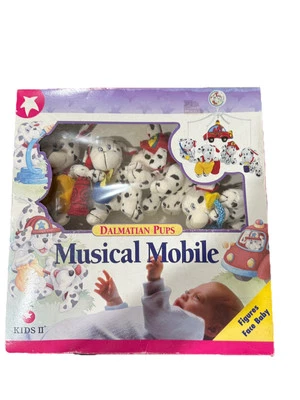 Vintage Dalmation Puppies Crib Mobile Musical Baby - Image 1 of 3