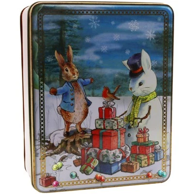 Peter Rabbit Christmas Storage Tin Rectangular Shaped Beatrix Potter - Image 1 of 4