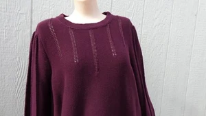 Lauren Ralph Lauren Crew Neck Reverse Jersey Stitch Puff Sleeve Sweater 2X NWT - Picture 1 of 12