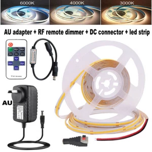 1-10m 320 COB Led Strip Light Flexible Tape RF Remote Dimmable AU Plug Full Kit - Picture 1 of 24