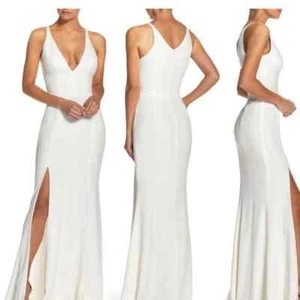 Abito da sposa nuovo con etichette abito da sposa iris bianco tromba sirena taglia Med - Foto 1 di 12