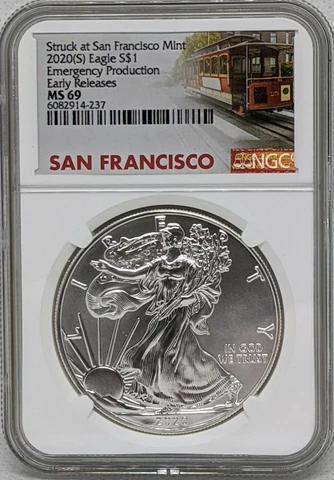 2020 S Silver American Eagle NGC MS69 Emergency Production Early Releases Cover