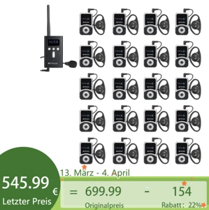 Retekess T130S Upgrade Tour Guide Audio System (1 Transmitter 20 Receivers) - Afbeelding 1 van 18