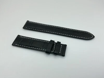 AUTÉNTICO TISSOT NUEVO 19MM NEGRO GENUINO CUERO COCODRILO CORREA PULSERA Foto 1 de 2