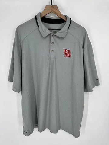 Nike Men’s University Of Houston Polo Shirt Dri-Fit Gray Size 2XL Cover