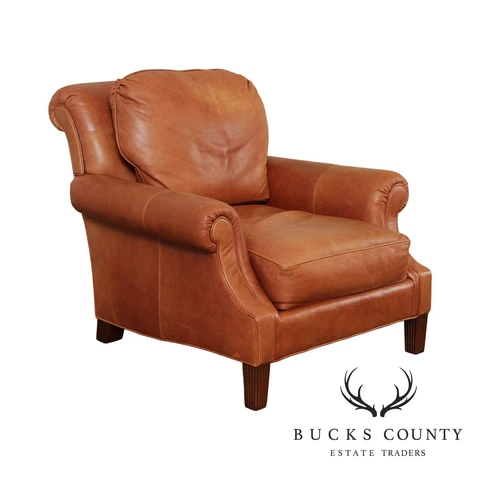 Pearson Georgian Style Leather Upholstered Lounge Chair Cover