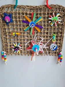 Bird play mat climbing wall forage toy seagrass - Picture 1 of 2