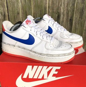 blue and red tick air force 1