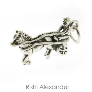 925 Sterling Silver Horse Racer Charm American Made - Picture 1 of 2