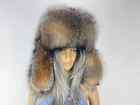 Amber frost fox fur ushanka trapper hat (adjustable) (Saga Furs)