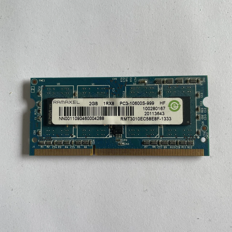 Ramaxel 2GB DDR3 RAM PC3-10600 1333Mhz non-ECC SoDimm RMT3010EC58E8F-1333 - Image 1 of 3