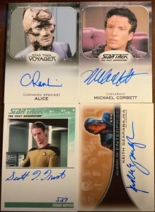 STAR TREK 4 CARD LOT OF AUTOGRAPHS - Picture 1 of 1