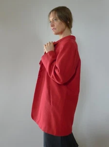 Vintage 90s M 12  46 mid length wool red coat jacket ‘Exito’ very good - Picture 1 of 7