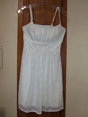 B. SMART White Lace Lined Party Dress With Adjustable Spaghetti Straps - Size ** - Image 1 of 4