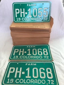 49 New 1972 Matching Set Vintage Colorado License Plates Lot Plate 1 Pair Retro - Picture 1 of 4