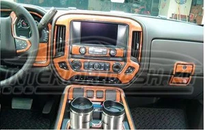 GMC SIERRA 1500 2500 DENALI INTERIOR WOOD DASH TRIM KIT 2014 2015 2016 2017 2018 - Picture 1 of 11