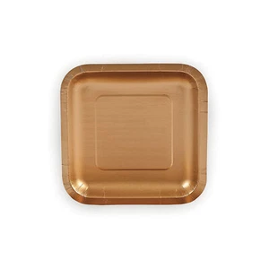 Fun Express Metallic Gold Square Paper Dessert Plates - 24 Ct - Picture 1 of 1