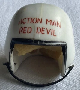 Collectable Vintage Action Man Red Devil Parachute Helmet With Chin Strap & Foam - Picture 1 of 9
