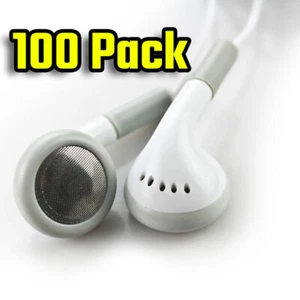 BULK WHOLESALE Lot of 100 WHITE 3.5mm In Ear Earbuds / Headphones / Earphones - Picture 1 of 4