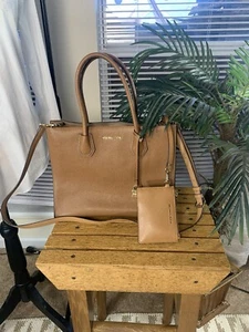 Michael Kors Mercer Large Pebbled-Leather Satchel /Tote )with wallet SKU #114 - Picture 1 of 16