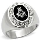 RING MASONIC High polished Stainless Steel with Top Grade Crystal TK8X023