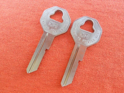  2 GM CHEVY GMC TRUCK OEM ORIGINAL KEY BLANKS 58 59 60 61 62 63 64 65 66 - Image 1 of 2